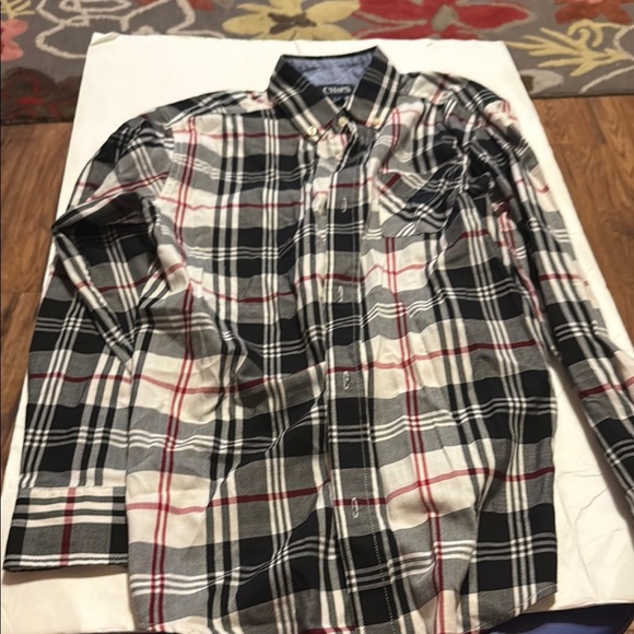 Chaps Other - Chaps Black and Red Casual Button Down Shirt